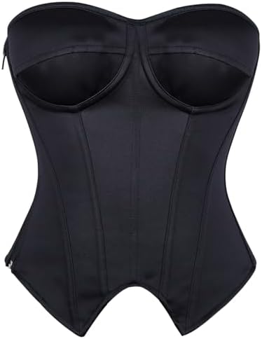 Amazon.com: bslingerie® Womens Faux Leather Zipper Front Bustier